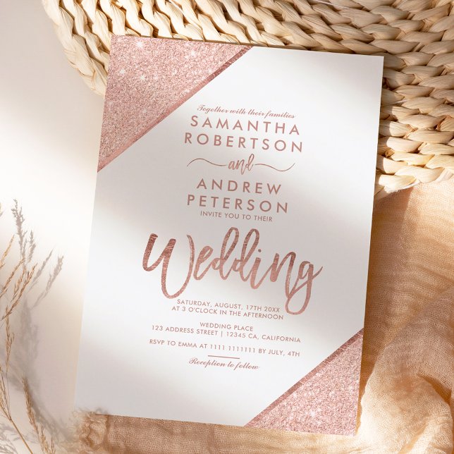 Rose gold glitter white budget wedding (Creator Uploaded)