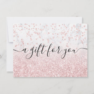 rose gold glitter white marble gift certificate