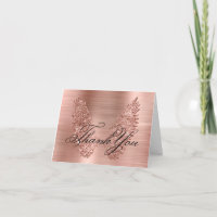 Rose Gold Glitter Wings and Foil Calligraphy