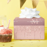 Rose Gold Glitter Your Letter Name Wrapping Paper<br><div class="desc">Monogram Name Text Rose Gold Blush Glitter Sparkle Personalised Birthday - Anniversary or Wedding Gift Wrapping Paper - Add Your Letter / Name - Text or Remove - Make Your Special Gift - Resize and move or remove and add text / elements with customisation tool. Design by MIGNED. Please see...</div>