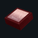 Rose Gold Glitter Your Name and Letter Gift Box<br><div class="desc">Gift Boxes with Monogram Name Text Rose Gold Blush Glitter Sparkle Personalised Birthday - Anniversary or Wedding Gift / Suppliest - Add Your Letter / Name - Text or Remove - Make Your Special Gift Box - Resize and move or remove and add text / elements with Customisation tool. Choose...</div>