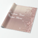 Rose Gold Glitter Your Name Text Wrapping Paper<br><div class="desc">Wrapping Paper with Rose Gold Blush Glitter Sparkle Drips Custom Text Pink Modern - Add Your Unique Text or Remove Text - Make Your Special Gift - Resize and move or remove and add text / elements with customisation tool. Design by MIGNED. Please see my other projects. You can also...</div>