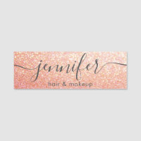 Rose gold glittery trendy script modern