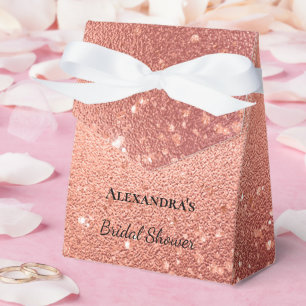 Rose Gold Glitz Glitter Bridal Shower Favour Box