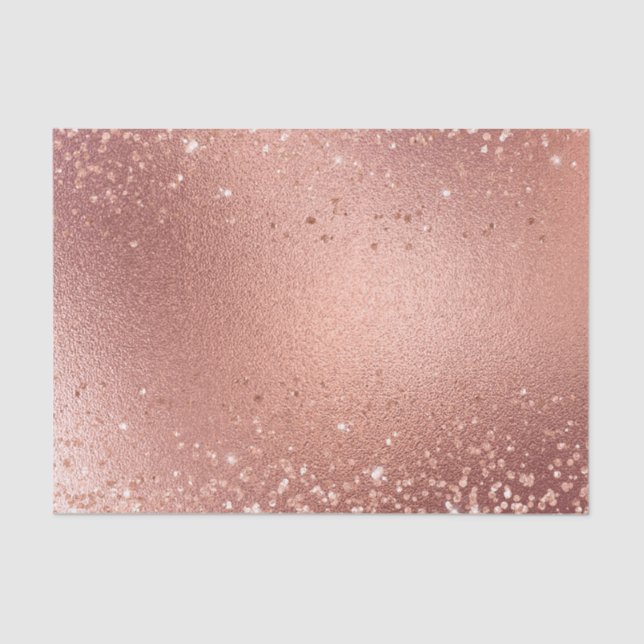 Rose Gold Glitzy Glitter Sparkle Tissue Paper (Front)