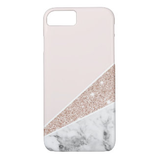 Rose Gold, Gold Glitter, & Marble iPhone 8/7 Case