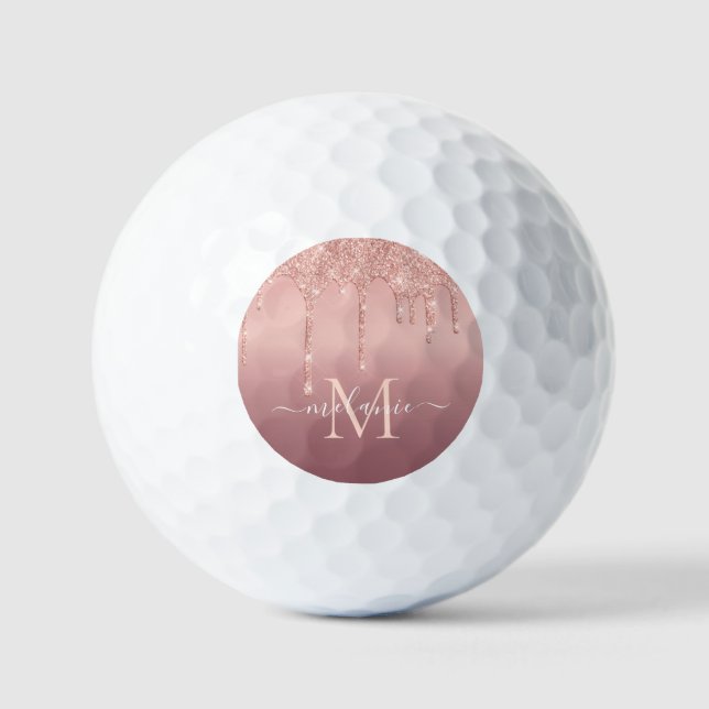 Rose Gold Golf Balls Personalised Your Own Design (Front)