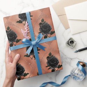 Rose Gold Gothic Halloween Wrapping Paper