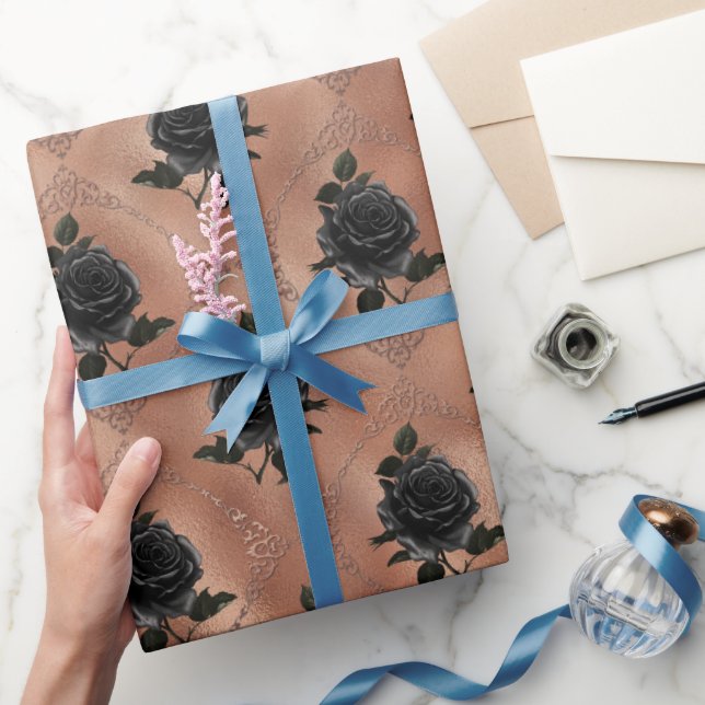 Rose Gold Gothic Halloween  Wrapping Paper (Gifting)