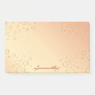 Rose gold gradient bubbles fun girly name post-it notes