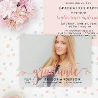 Rose Gold Graduate Script Photo Graduation Party