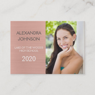 Rose Gold - Graduation Photo Student Contact Card
