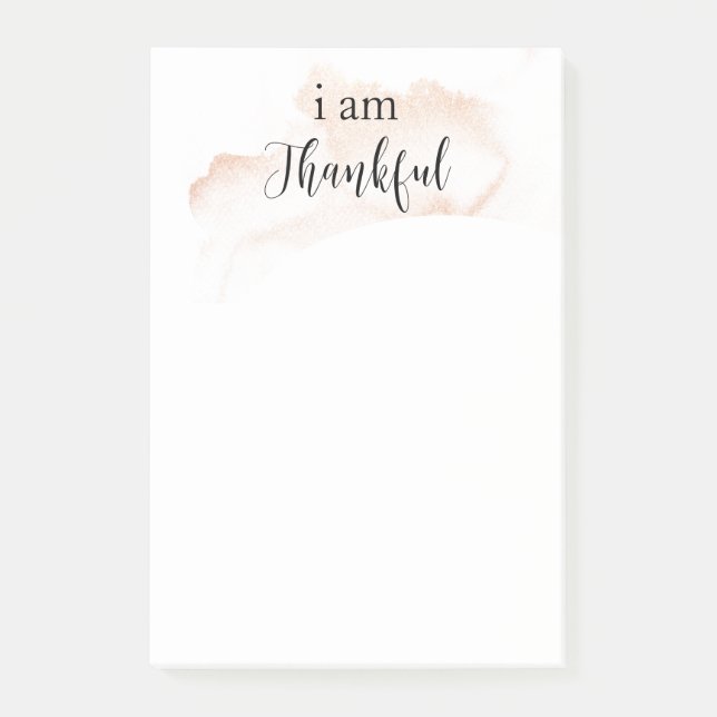 *~* Rose Gold Gratitude Affirmation  I AM THANKFUL Post-it Notes (Front)