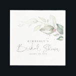 Rose Gold Greenery Leaves Elegant Bridal Shower Napkin<br><div class="desc">Greenery elegant bridal shower paper napkins</div>