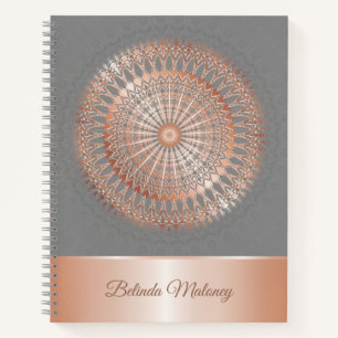 Rose Gold Grey Mandala Notebook