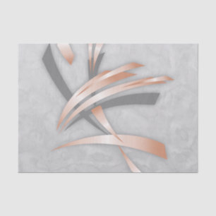 Rose Gold Grey Marble Abstract Art Tissue Paper