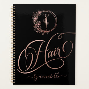 Rose Gold Hair Logo Appointment Book  Planner