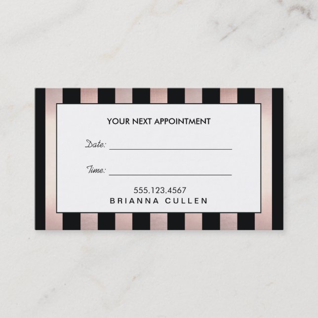 Rose Gold Hair Salon Appointment Reminder (Front)