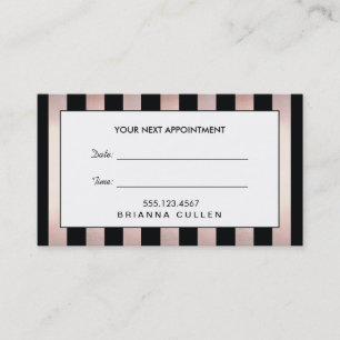 Rose Gold Hair Salon Appointment Reminder Card