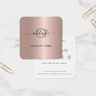 Rose Gold Hair Stylist Makeup Artist Loyalty Card