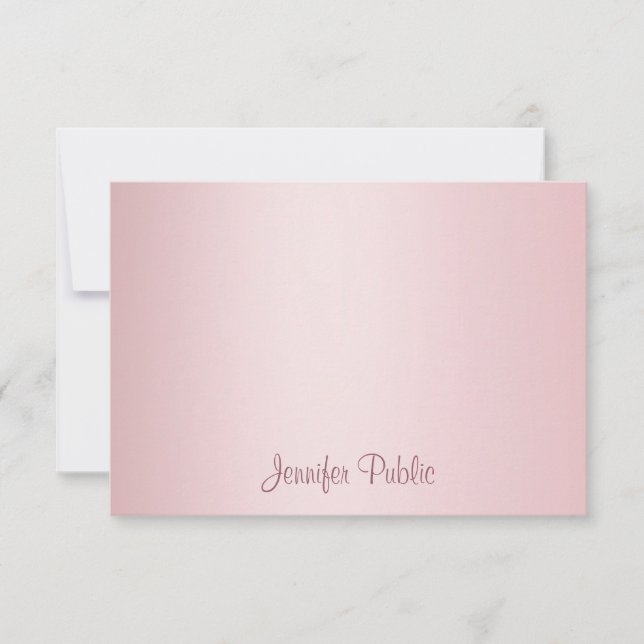 Rose Gold Handwritten Script Monogram Template (Front)