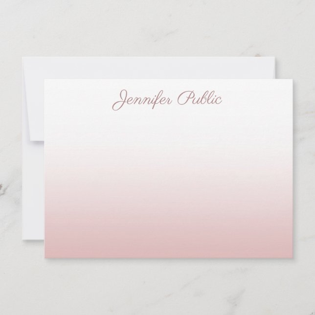 Rose Gold Handwritten Script Name Elegant Template (Front)