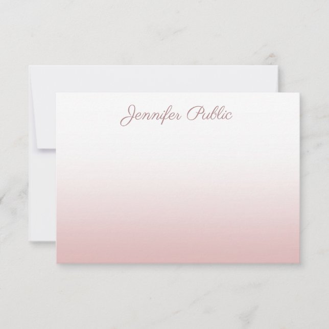 Rose Gold Handwritten Script Name Template Elegant (Front)