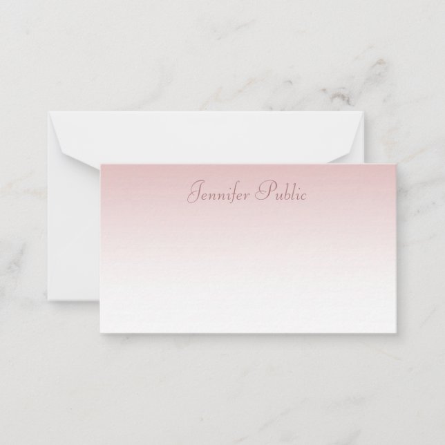 Rose Gold Handwritten Script Text Creative Trendy Card (Front)