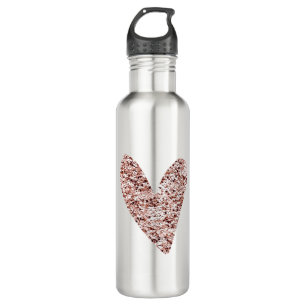 Rose Gold Heart Clipart Cute Heart Glitter Designs 710 Ml Water Bottle