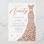 Rose Gold Heart Gown 90th Birthday Party Real<br><div class="desc">Rose Gold Heart Gown 90th Birthday Party Real Foil Invitation
Ninety & Fabulous!

See other invitations in our Niche and Nest Store</div>