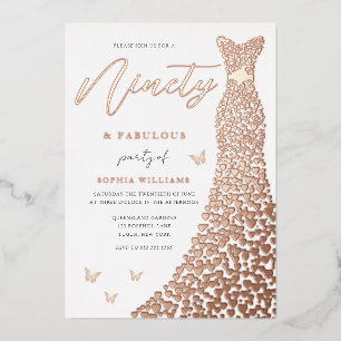 Rose Gold Heart Gown 90th Birthday Party Real