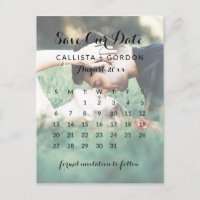 Rose Gold Heart Photo Calendar Save the Date