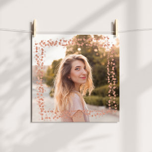Rose Gold Hearts Border Photo Poster