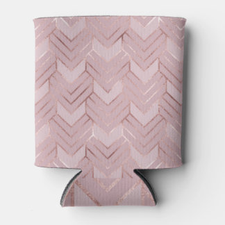 Rose Gold Hearts Glitter Pattern. Can Cooler