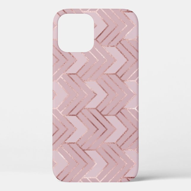 Rose Gold Hearts Glitter Pattern. Case-Mate iPhone Case (Back)