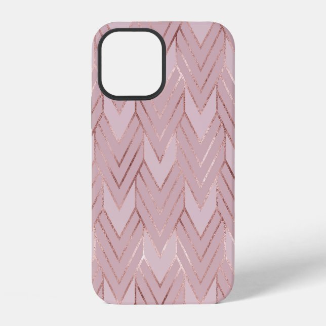 Rose Gold Hearts Glitter Pattern. iPhone Case (Back)