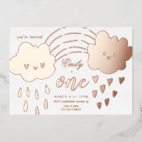Rose Gold Hearts Over The Rainbow Birthday Foil In
