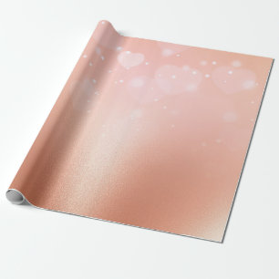 Rose Gold Hearts Wrapping Paper