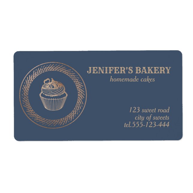 Rose gold  Homemade cupcakes and treats packaging (Front)