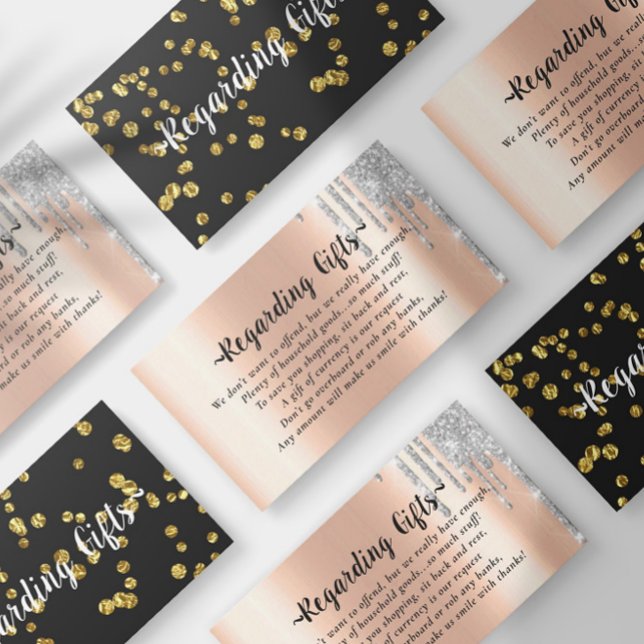 Rose Gold Honeymoon Fund bridal shower wedding Enclosure Card (Creator Uploaded)