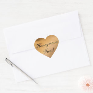 Rose Gold Honeymoon Fund Heart Sticker