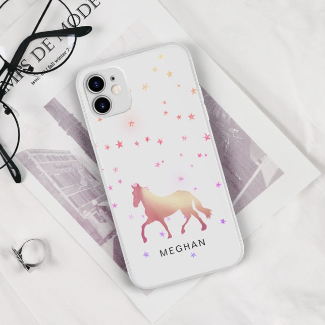 Rose Gold Horse Stars Personalised Monogram  Case-Mate iPhone Case (Creator Uploaded)