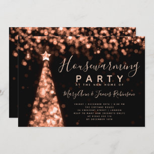 Rose Gold Housewarming Party Christmas Holidays Invitation