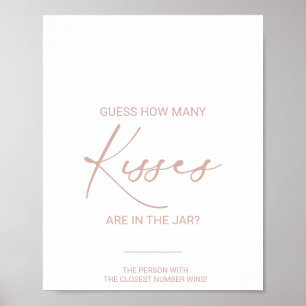 Rose Gold How Many Kisses Bridal Shower Game   Poster
