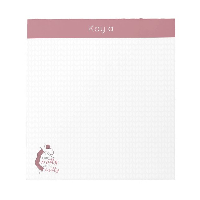 Rose Gold I Feel Knitty, Oh So Knitty Notepad (Front)