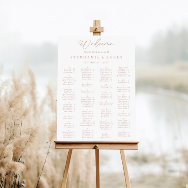 Rose Gold Idyllic Alphabetical Seating Chart (Creator Uploaded)