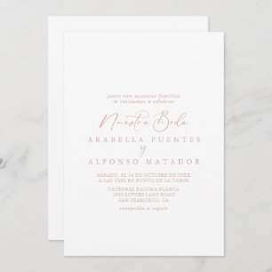 Rose Gold Idyllic Calligraphy Nuestra Boda  Invitation