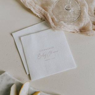 Rose Gold Idyllic Stylish Calligraphy Baby Shower  Napkin