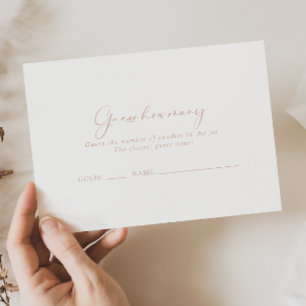 Rose Gold Idyllic Stylish Guess How Many Game Card