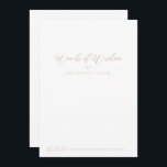Rose Gold Idyllic Stylish Wedding Words of Wisdom  Advice Card<br><div class="desc">This rose gold idyllic stylish wedding words of wisdom advice card is perfect for a rustic wedding. The simple and elegant design features classic and fancy script typography in rose gold. These cards are perfect for a wedding, bridal shower, baby shower, graduation party & more. Personalise the cards with the...</div>